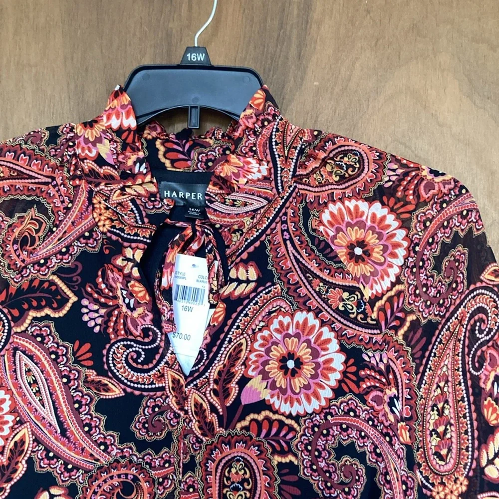 Relisted Harper 241 boho paisley floral print dress 16W - Picture 6 of 16